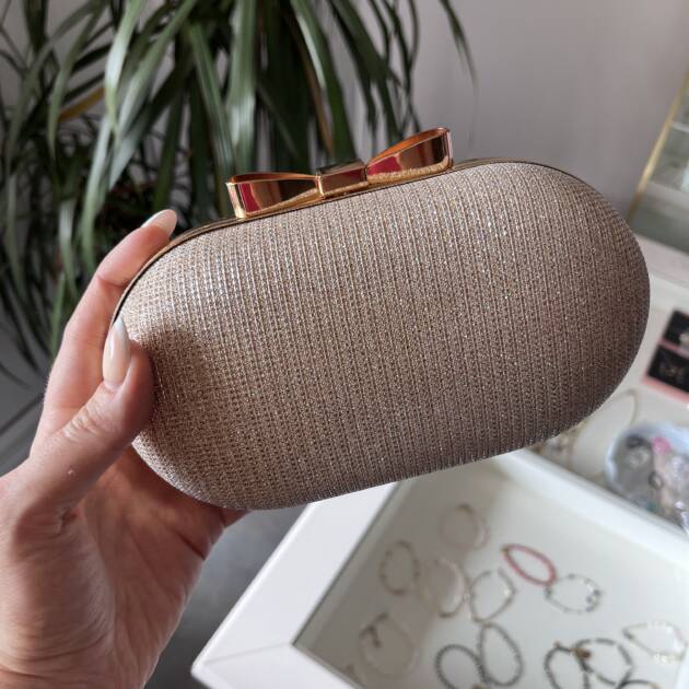 Torebka beżowa owal